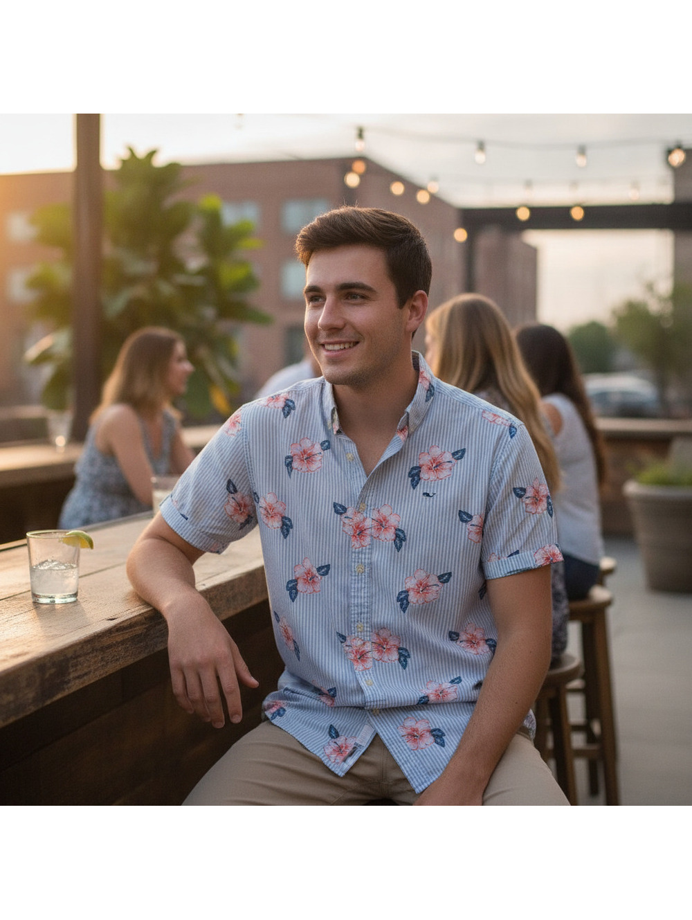Vineyard Vines Whale Shirt Floral Button-Up Shirt Size Large